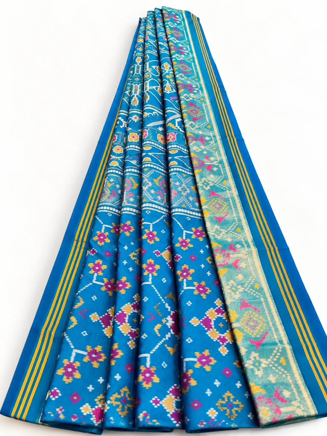 Rudraksh Patola (Turquoise Blue)