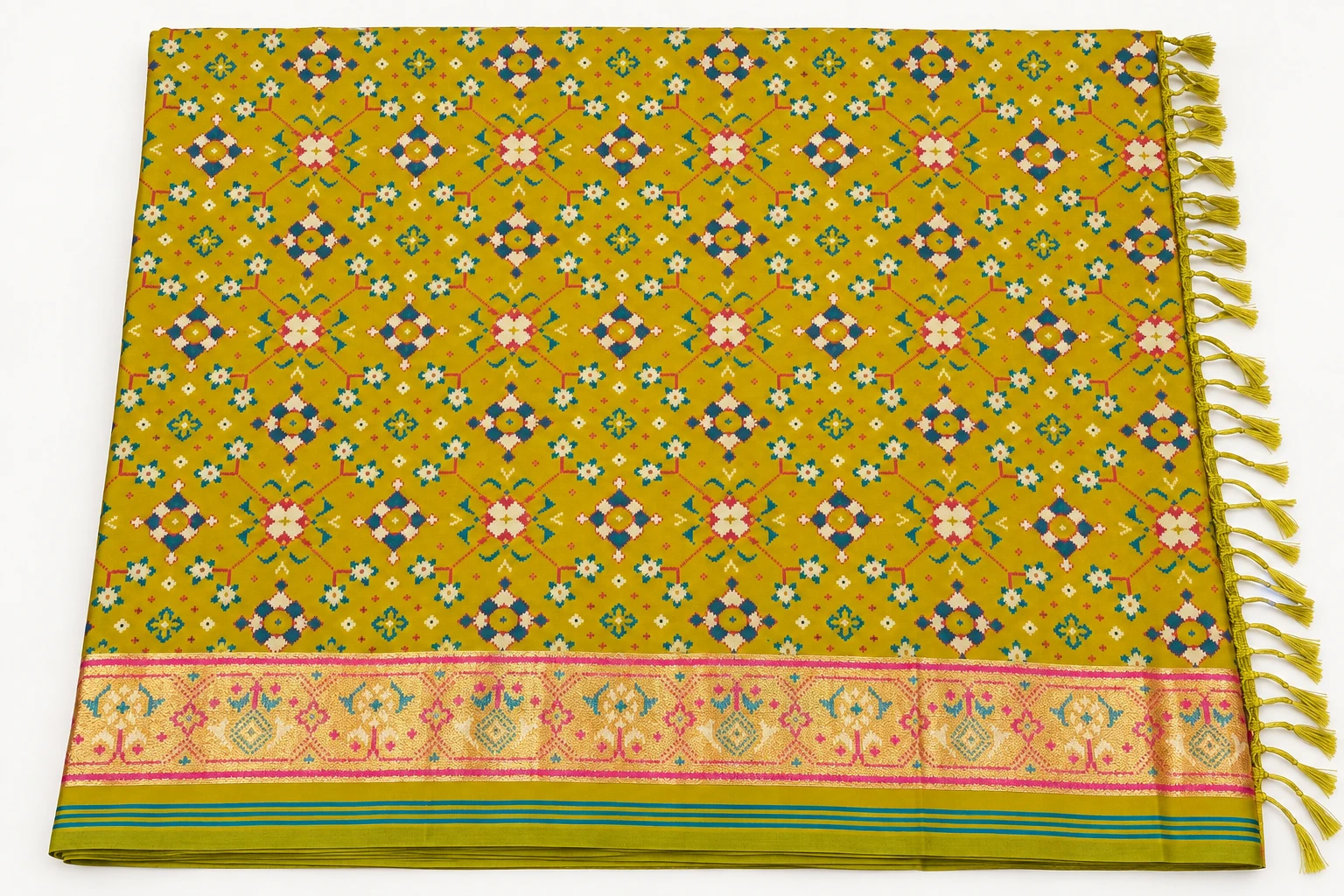 Rudraksh Potola(Parrot Green with a golden-yellow undertone), view 3