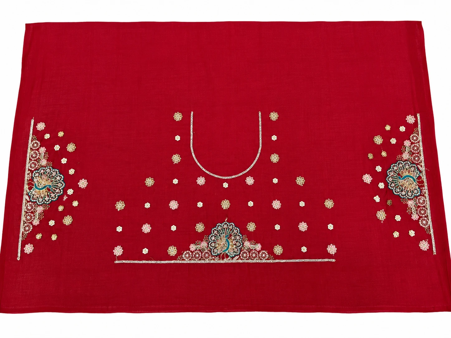 Royal Ruby Red Designer saree, view 3